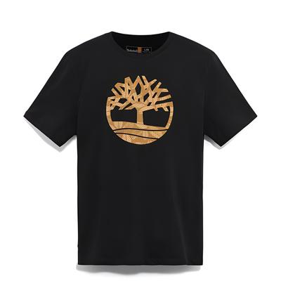 Camiseta Casual Respirável de Manga Curta Masculina Tops Preto A6B4G001