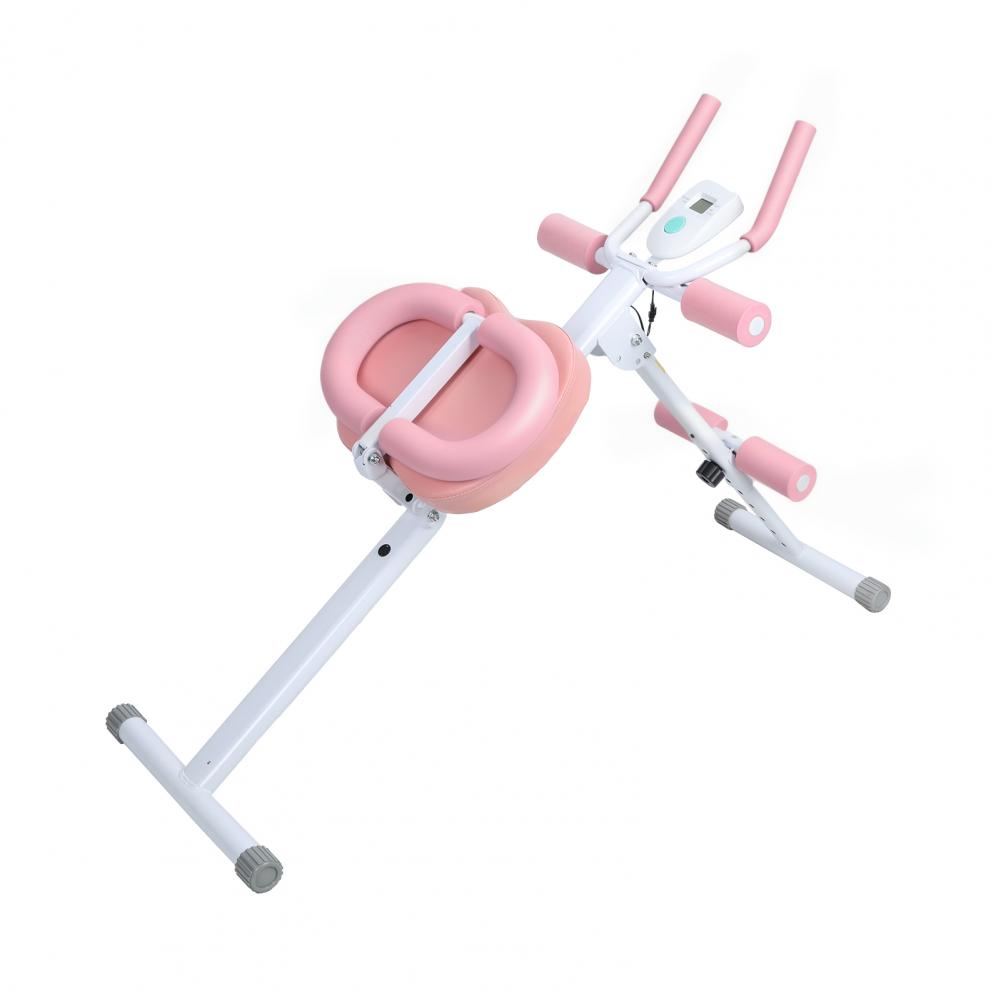 Ab Machine with LCD Data Display Screen, Thickened Foam Handle 5 Levels Height Adjustments Abdominal Trainer, Full Body Workout