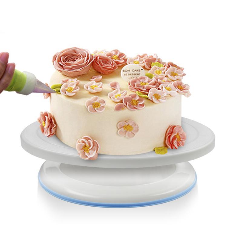 Special Cross-Border Cake Decorating Turntable with Non-Slip Strip - Plastic Rotating Cake Stand Baking Tool