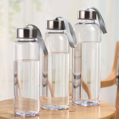 Outdoor Sports Tragbare Wasserflaschen aus Kunststoff, transparent, rund, auslaufsicher, für Reisen, Reisen, für Wasserflaschen, Studenten, Trinkgeschirr