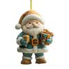 Santa Claus Ornaments 2D Acrylic Cartoon Santa Pendant Christmas Tree Hanging Decoration for Holiday Tree Home Decor