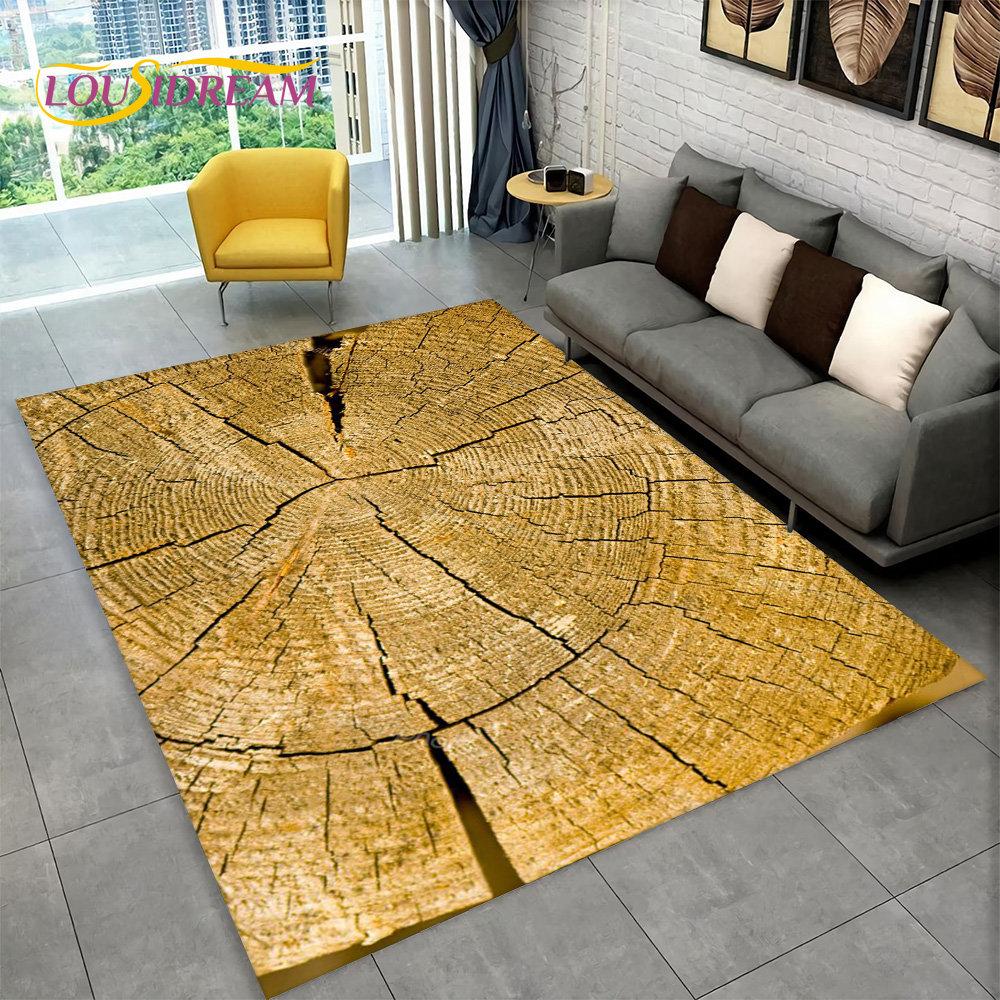3D Wood Grain Retro Area Rug Large,Carpet Rug for Home Living Room Kids Bedroom Sofa Doormat Decor,Kitchen Non-slip Floor Mat