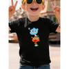 Tallas europeas Ropa para niños Camiseta gráfica casual moderna con patrón de dibujos animados de Gumball Darwin Ropa para niños para niños de 5 a 13 años Regalo de vacaciones Uso diario
