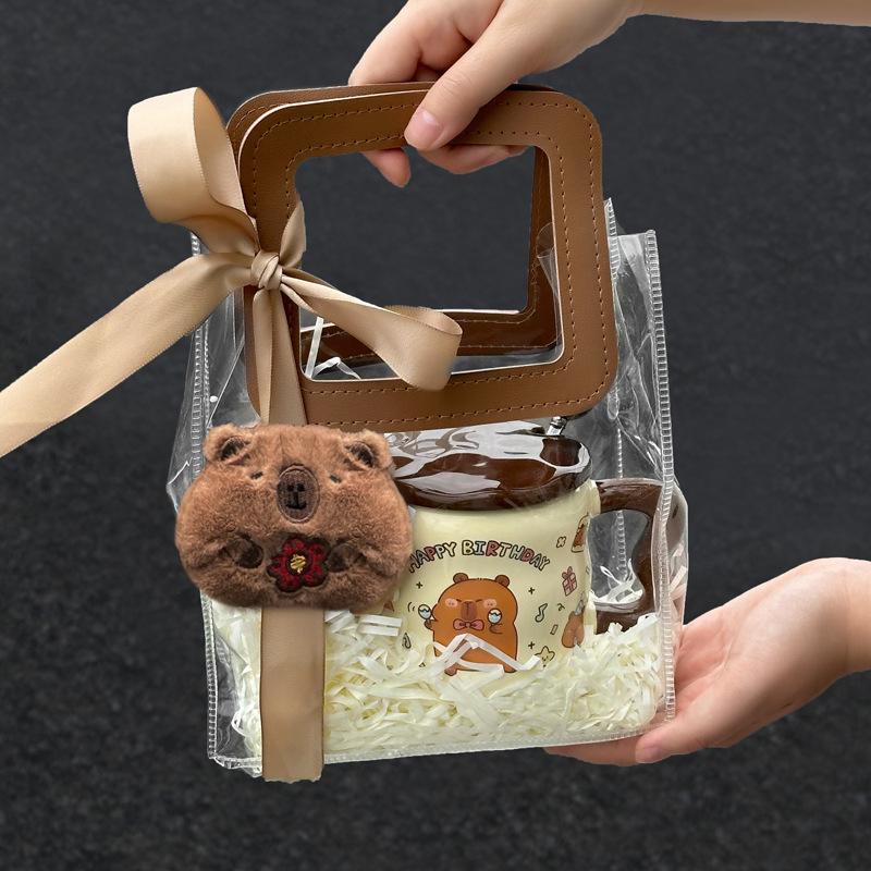 Birthday gift for girlfriends Kapibara cute capybara cup girls ceramic mug with lid gift box