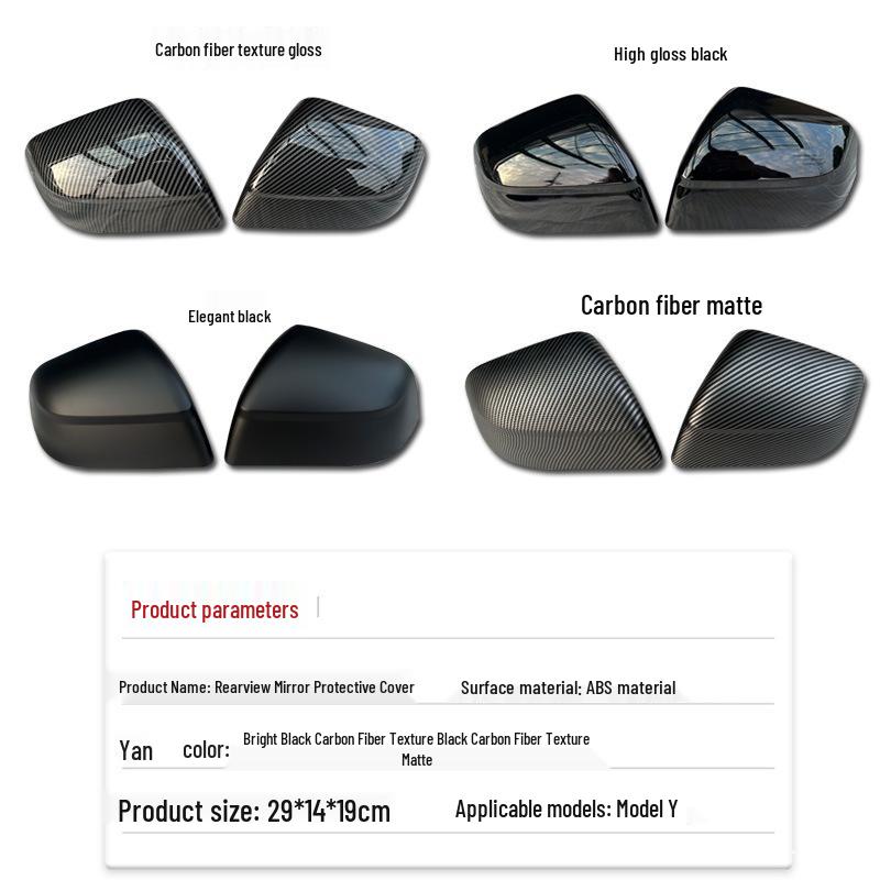 Tesla Model Y Carbonfaser Rückspiegelabdeckung - 25 Jahre anwendbares dekoratives Zubehör