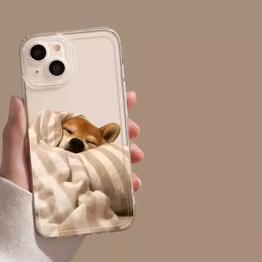 

Healing Wrapped Shiba Inu Playful Phone Case for iPhone 17 16 15 14 13 12 11 Series Pro Max Plus Double Layer Protection iPhone 12 Pro