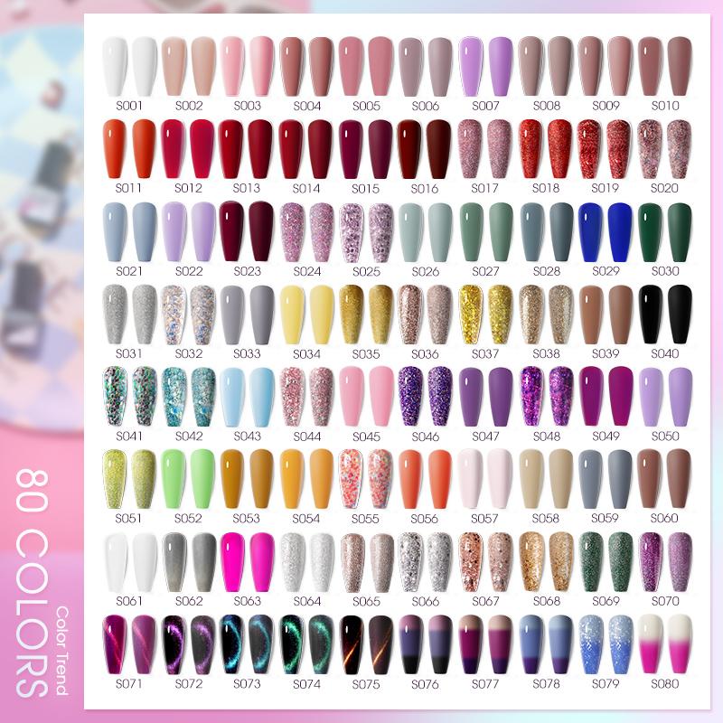 ROSALIND Mini Pure Color Gel 80 Colors Nail Polish Soak Off UV LED Gel Polish Varnish Lacquer Semi Permanent Base Top Coat For Nail Art Design