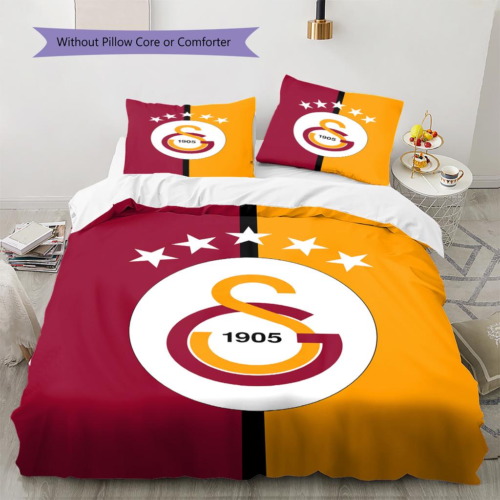 Galatasaray S.K Pattern Bedding,Quilt Set Quilt Cover Pillowcase Home Birthday Gift (1 * duvet cover + 2 * pillowcase, without core)
