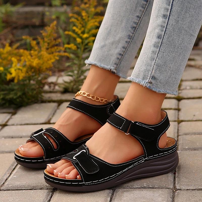 Thick Bottom Wedges Sandals Women 2025 Summer Casual Lightweight Platform Sandals Woman Plus Size 43 Non Slip Beach Shoes