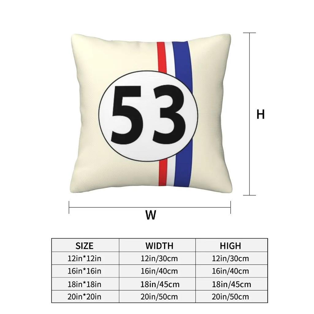 Herbie, Number 53 2 Pcs Square Pillowcase Pillow Cover Cushion Decor Comfort Throw Pillow For Home Car