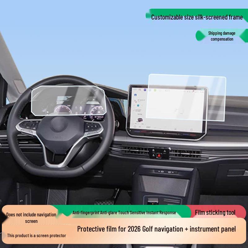 2026 VW Golf Navigation & Instrument Panel Screen Protector - HD Scratch-Resistant Nano Explosion-Proof Film