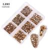 Nail Art Flat Mixed Color AB Porcelain White Champagne 6 Grid Nail Jewelry Stickers DIY Nail Jewelry