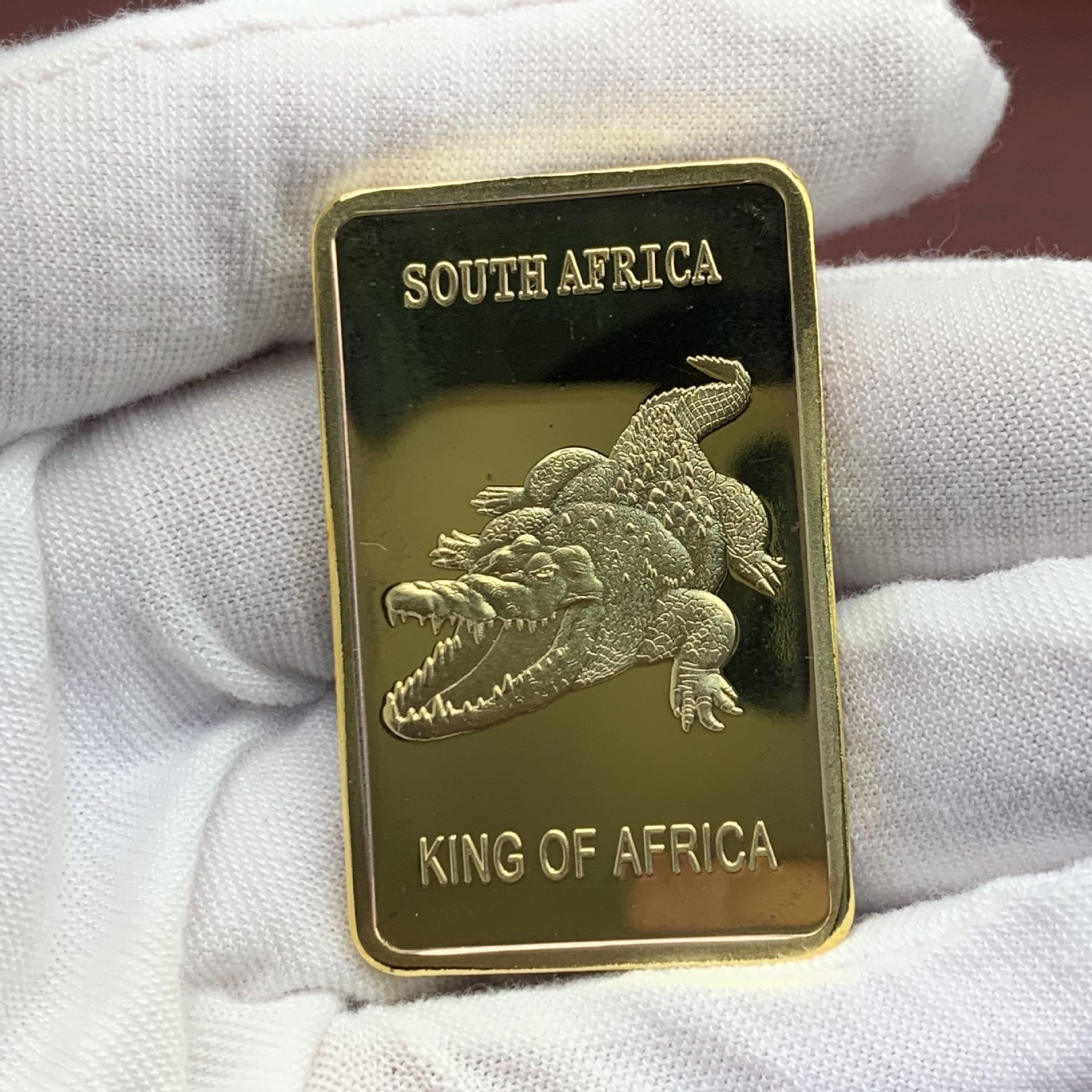 

African Lion Commemorative Medal, South African Animal Block, Kruger Gold Plated Strip, Exquisite Crafts, Collectible 1