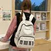 Schultasche Schultasche für weibliche Mittelschülerinnen, einfache Highschool-Mädchen, personalisierter Klavierrucksack, trendige hochwertige College-Studentin