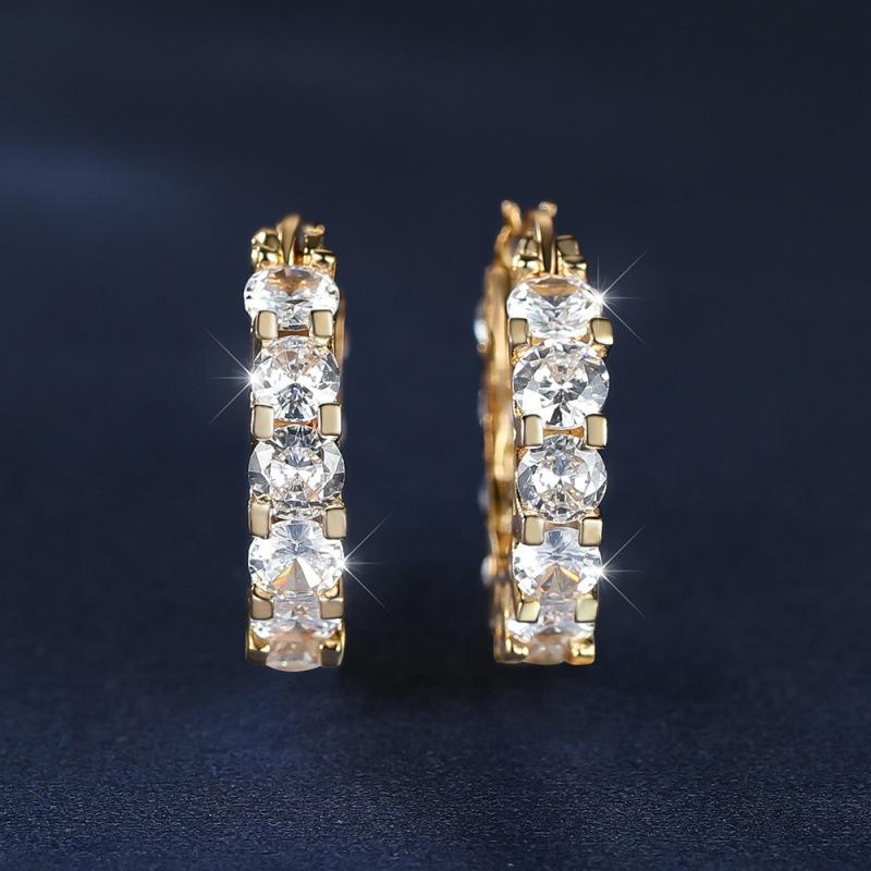 

Hot-selling U-shaped full of zircon lace ear buckles, personalized fashion, sweet and cool style earrings. золотой
