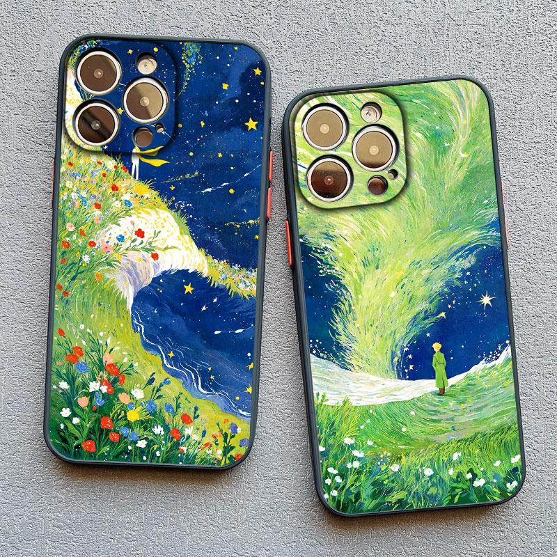 The Little Prince Starry Sky Phone Case For iPhone 17 16 15 14 Pro Max Plus 13 12 11 Pro Max Mini XR XS X 7 8 SE2 Shell Fundas
