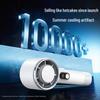 Compact Silent Handheld Fan with Long Battery & Powerful Speed, includes Ice Pack.