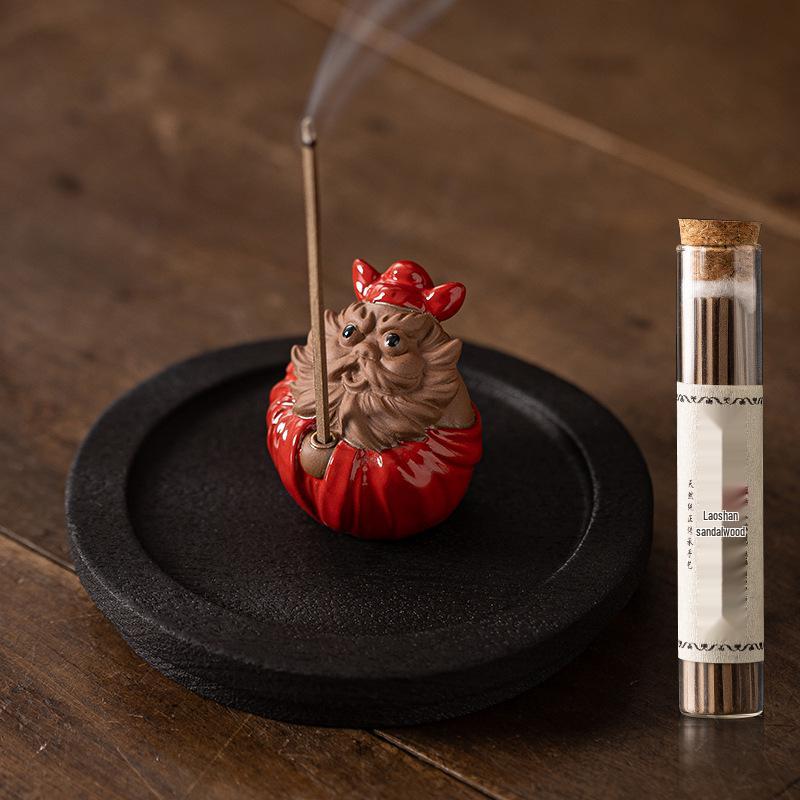 Zhong Kui Ceramic Incense Burner and Holder for Indoor Use - Tea Table Ornament