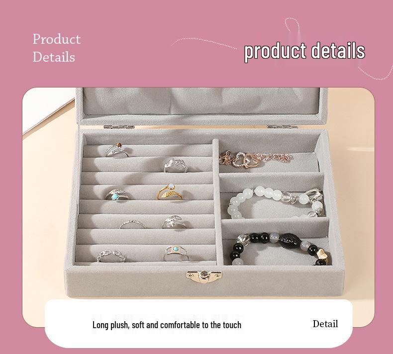Luxury Portable Jewelry Box with Lock, Large Capacity Storage for Necklaces and Earrings