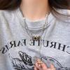 Vintage Brown Camera Tassel Necklace: Stylish Pearl Sweater Chain for Trendy Girls