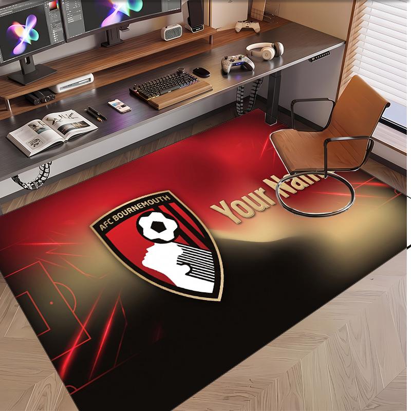Personalized Crystal Velvet Carpet Bournemouth Football Pattern Non Slip Floor Rug