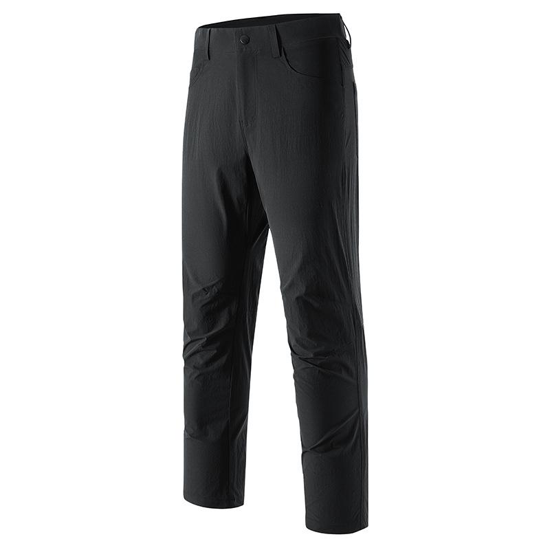 Men s Ice Silk Casual Pants: Quick-Drying, Non-Iron, Loose-Fit, Straight-Leg Business Slacks for Summer Large чёрный