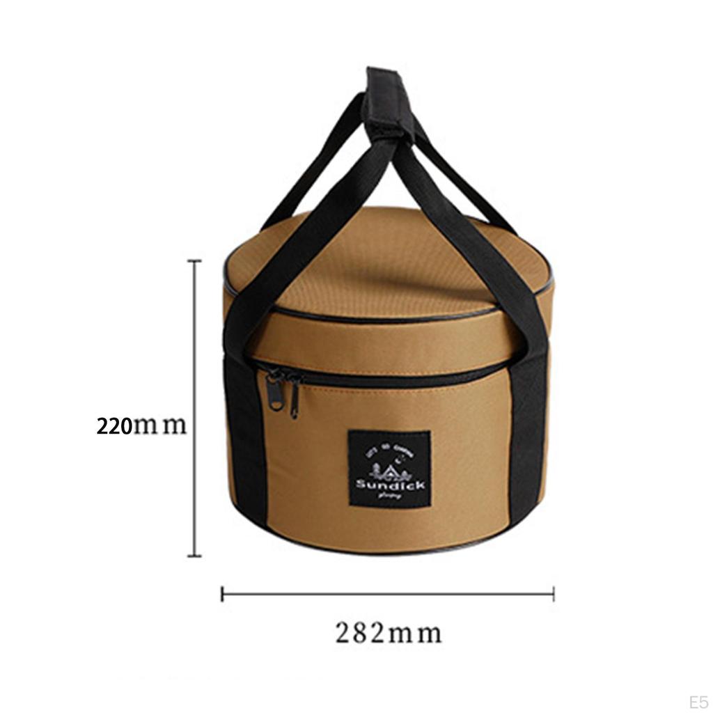 14L Capacity Camping Bag, Waterproof Durable with Side Pocket 7kg Load Bearing Outdoor Tableware