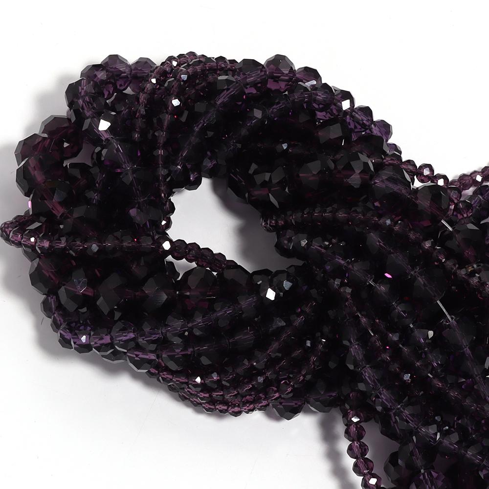 3/4/6/8/10mm Clear Color Faceted Crystal Rondelle Glass Beads Loose Spacer Abacus Beads For Jewelry Making DIY Bracelet Necklace