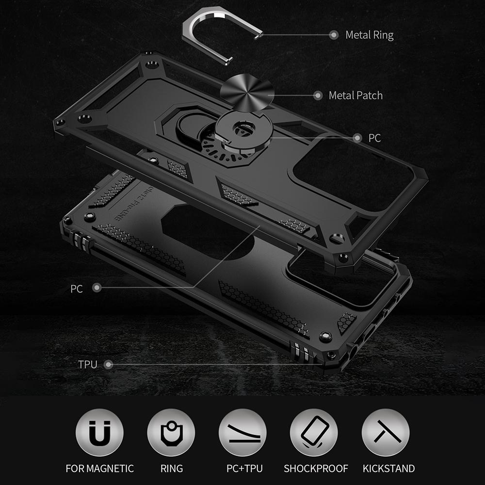 Ring Holder Kickstand Phone Case for Xiaomi Redmi Note 12 Pro 5G/Note 12 Pro Speed 5G/Poco X5 Pro 5G,TPU+PC Hybrid Cover