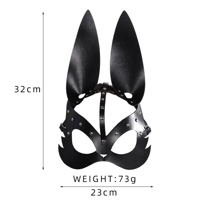 Punk, Leather Rabbit Mask, Ball Party Decoration, Halloween, Carnival, Animal Makeup, Costume Props, Cosplay Props