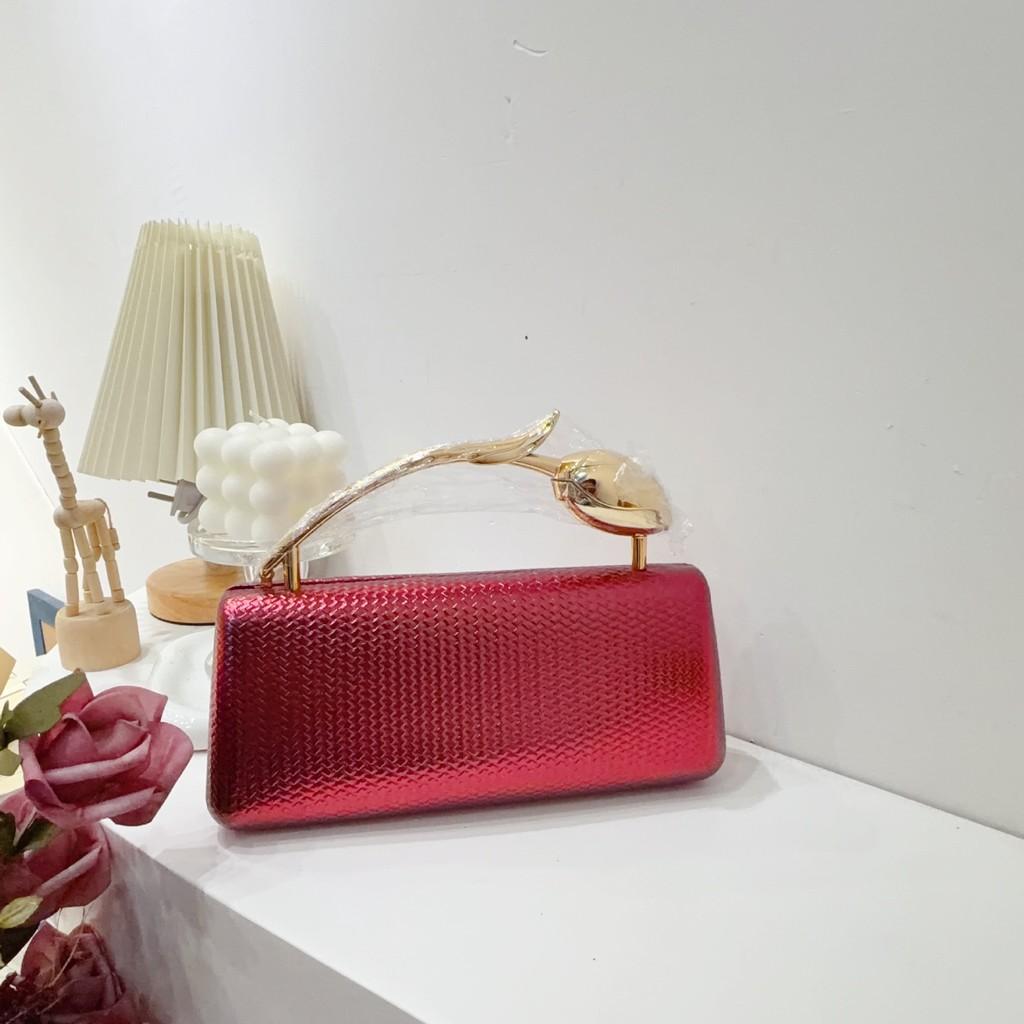 Pochette a Forma di Rosa in PU con Catena per Serata Romantica
