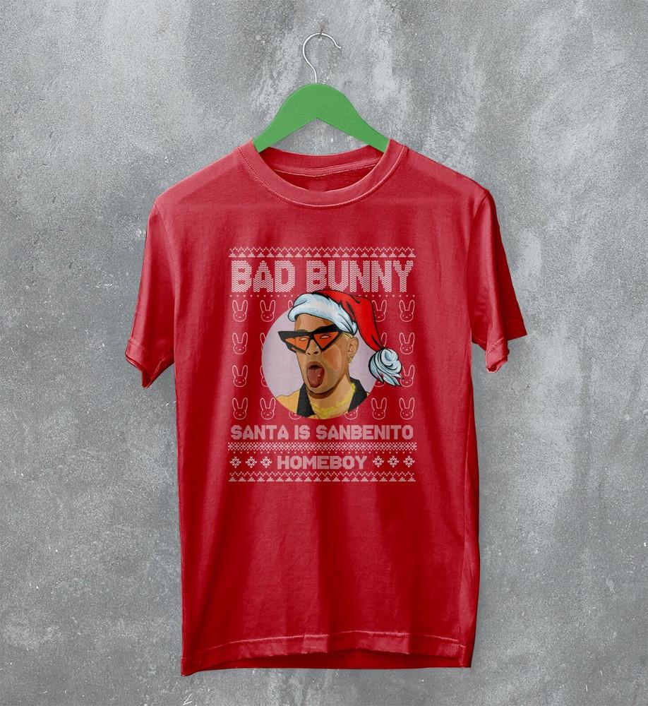 NEW Bad Bunny Ugly Christmas Gift For fans Cotton Red S-5XL T Shirt C312 Unisex T-Shirt XXL
