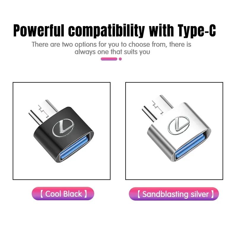 WDM2 2026 Hot Interior Stickers Car Type-C To USB 3.0 Interface Mini Converter Charging Adapter For Lexus ES300 RX330 RX300 GS300 IS2