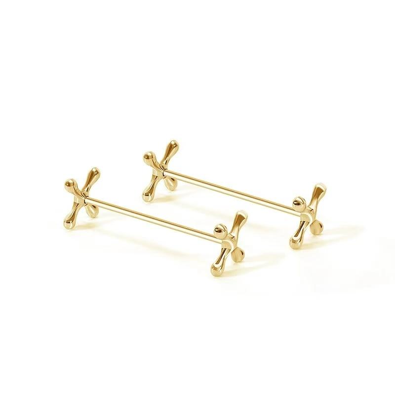 Household Barbell Shape Chopstick Pillow Stainless Steel Electroplate Spoon Holder Japanese-Style Fork Stand Paintbrush
