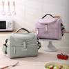 Curved Cover Single Shoulder Cooler Bag Hand-Held Picnic Lunch Insulation Bag Large Capacity Durable Polyester Bento Bag