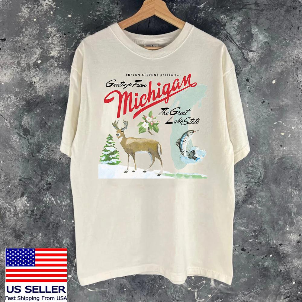Michigan Sufjan Stevens The Great Lake State  Full Size S-5XL SS655 Unisex T-Shirt S