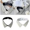 Detachable False Collar Pearls Beaded Lapel Accessory for Dress Sweater and Dress for Lady Girl Half Shirt Collar