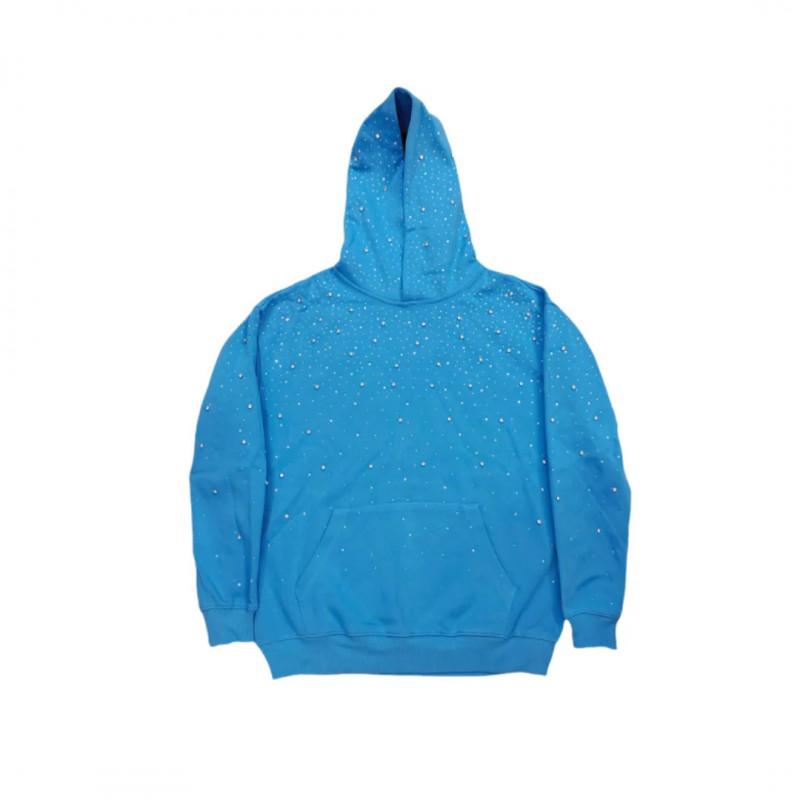 Studded Starry Sky Hooded Zip-Up Sweatshirt Unisex Streetwear Oversized Long Sleeve Pullover