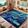 Octopus Sea Life Theme Crystal Velvet Floor Rug Personalized Custom Name Text Warm Carpet Home Decoration