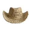 Maiskolbenmaterial Cowboy Western Strohhut Strasssteine mit hochgebogenem Rand Sonnenschutz Cowboyhut Sombrero Cowboy