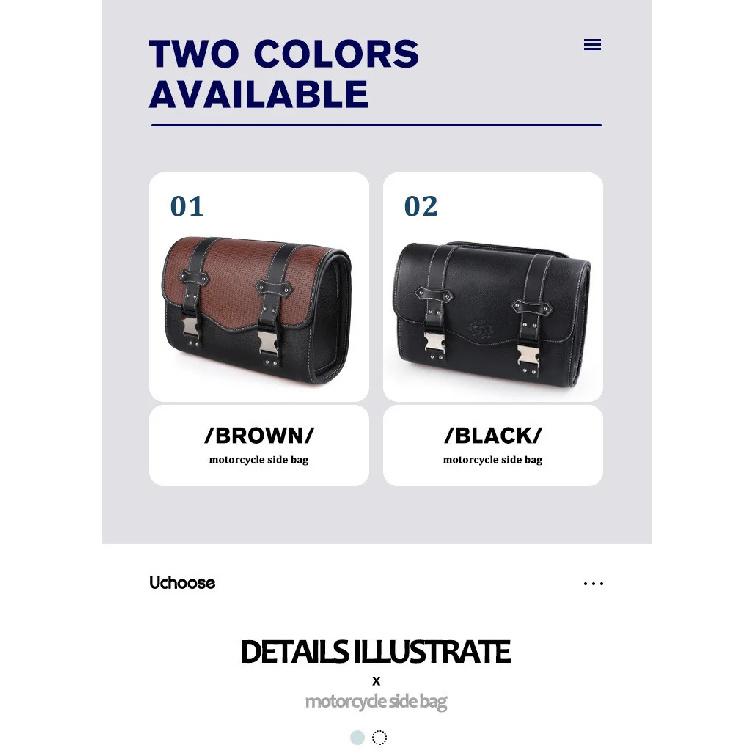 Motorcycle Saddlebag Side Bag Retro PU Motorcycle Tool Bag For ADNOH Rebel 250 500 For Rebel 1100 300 For W400 W650 SR400 XL883L
