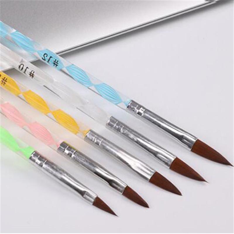 

5 шт. Изысканная акриловая хрустальная ручка для резьбы DIY, кисть для маникюра для окрашивания УФ-гелем, аксессуары для нейл-арта 1SET