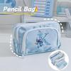 Stylish Triple-Layer Large Capacity Pencil Case with Clear Window