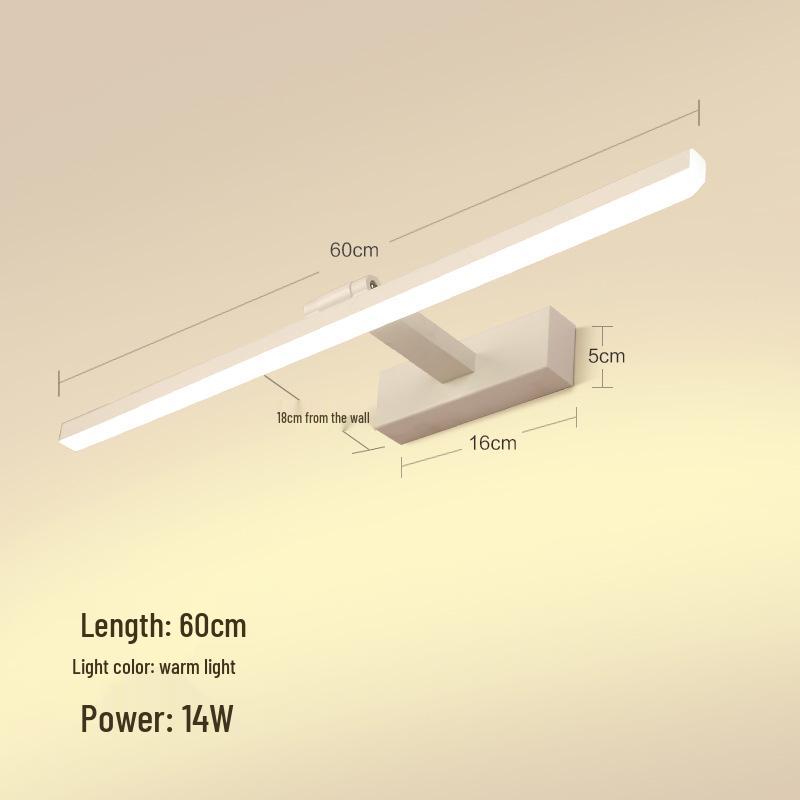 Nordic LED Bathroom Vanity Mirror Light - Modern Minimalist, Punch-Free Design for Cabinets and Dressing Tables.