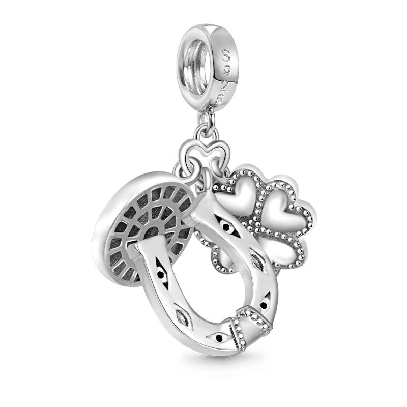 New Coppering Lucky Four-Leaf Clover Charm Of Chain Beaded Fit Original Pendant Bracelet Diy Ladies Jewelry