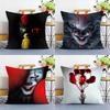 Mpvie Pillow Case Plush Fabric Soft Double Sided Print I-It P-Pennywise Clown Sofa Cushion Cover Throw Pillow Covers