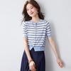 Srcr Women's Striped Knit Cardigan with Mulberry Silk