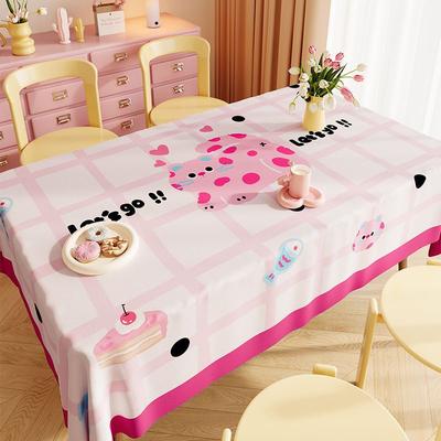 New Tablecloth Waterproof And Oil-Proof Leave-In Tablecloth Desk Tablecloth Coffee Table High-Value Cartoon Tablecloth