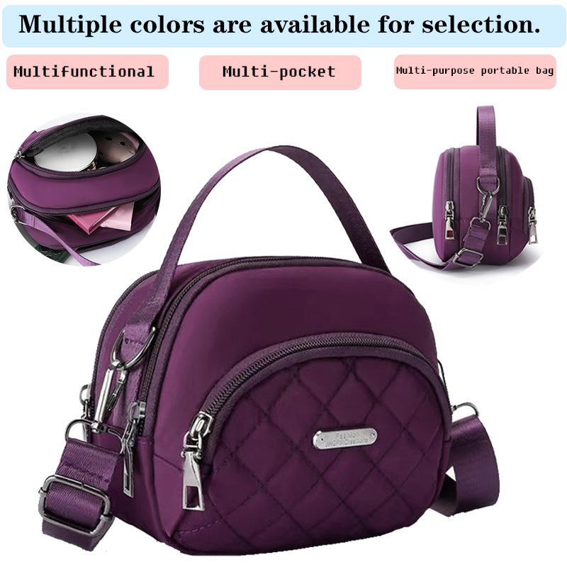 Casual Quilted Nyl Handbag - Versatile Crossbody Bag with Multi-Pockets, Detachable Strap Shoulder Bag for Women