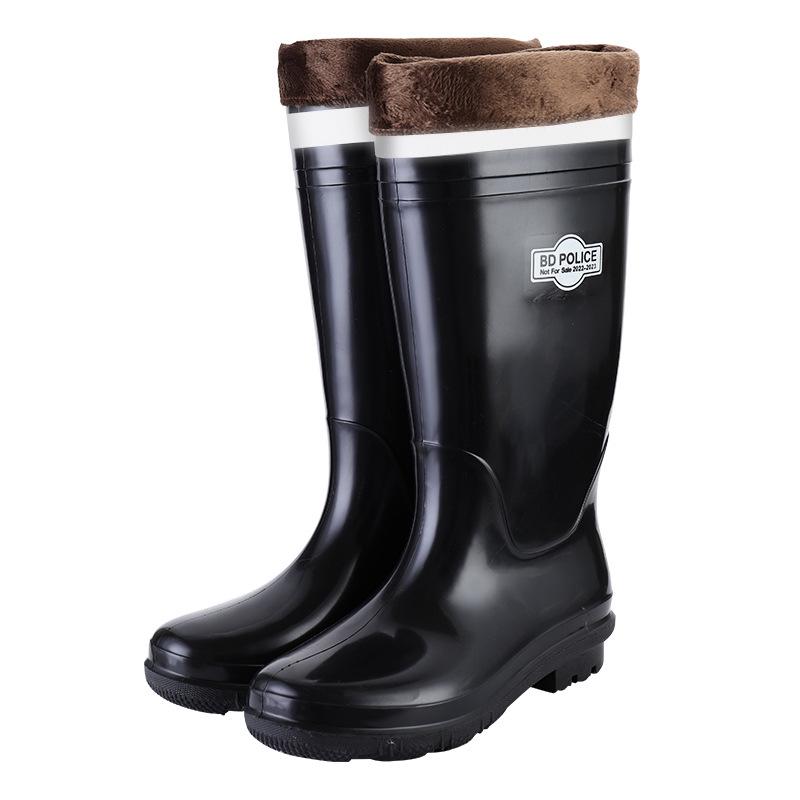 2025 Men's Waterproof Non-Slip High-Top Mining Boots with Thick Soles and Reflective Strips for Coal Mine Protection